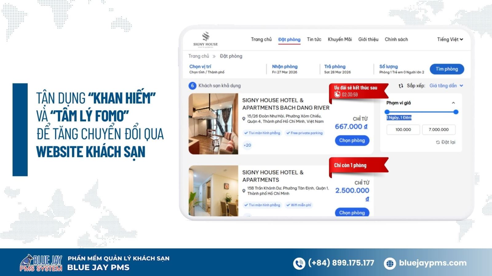 cách tăng đặt phòng qua website